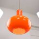 Mid-Century Italian Orange Glass and Brass Pendant Lamp