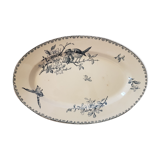 Oval dish in Sarreguemines earthenware