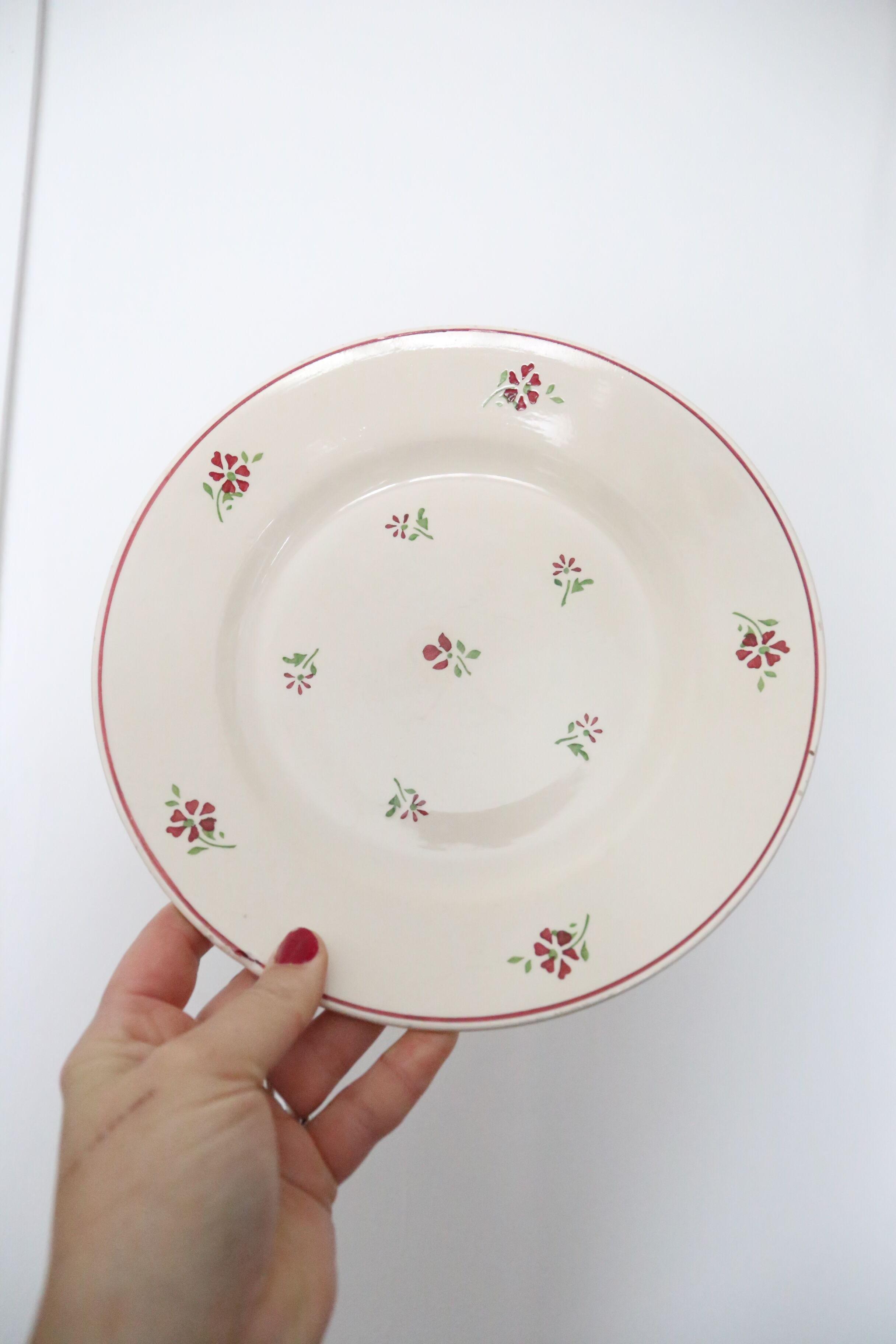 Set of 4 flat plates Niderviller, vintage
