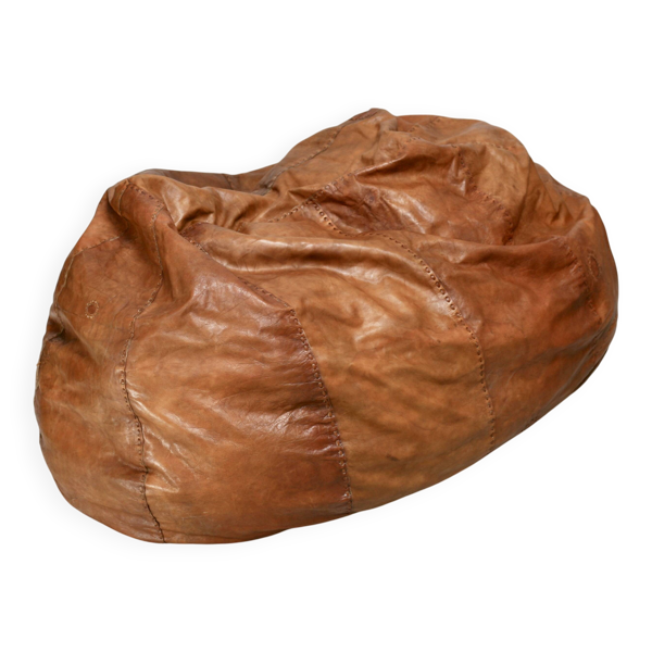 Pouf XL en cuir, Italie années 70