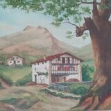 oil on canvas Basque landscape signed Yves Babonnaud 20th century