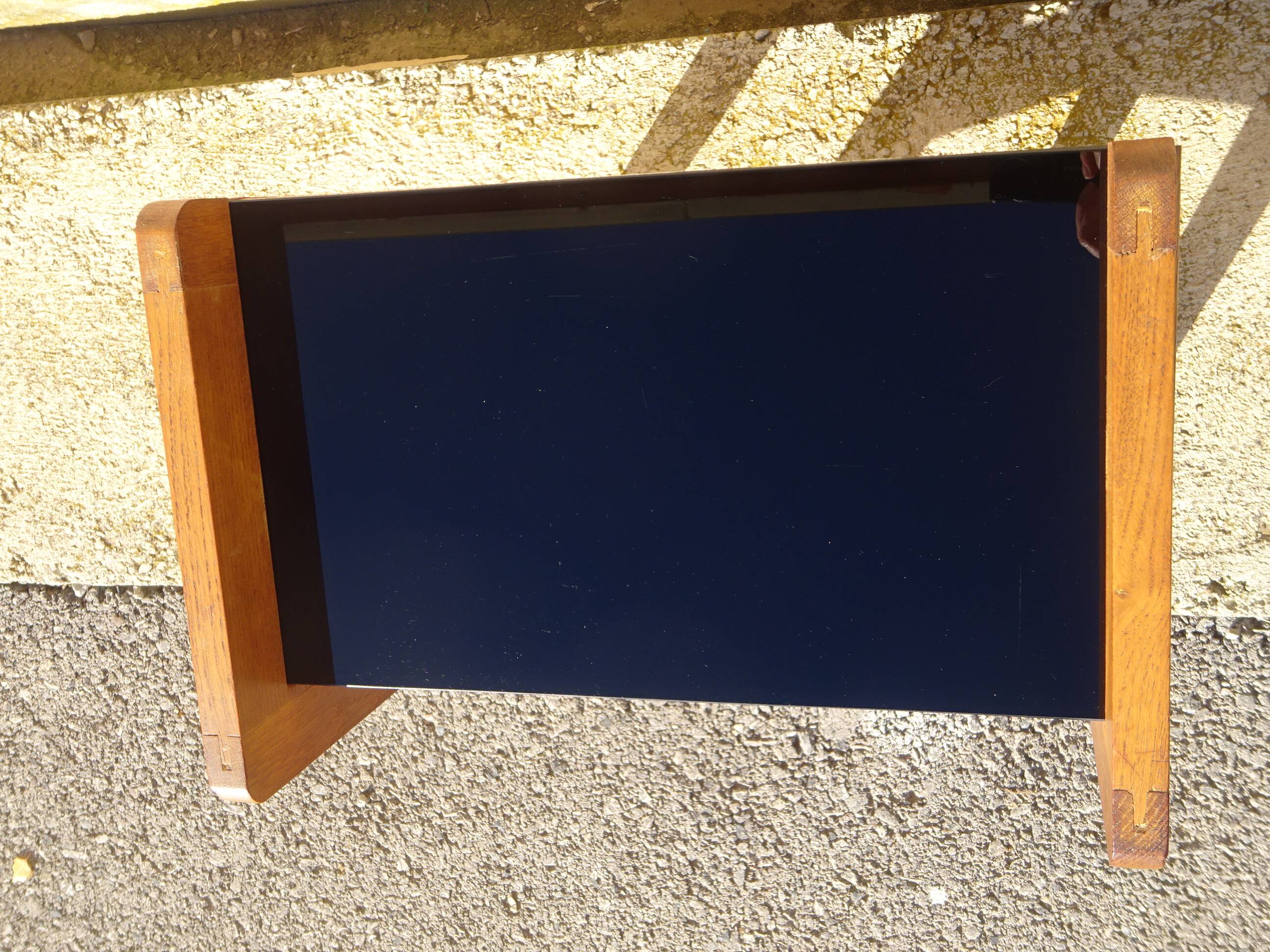 Oak bedside table with tapered legs