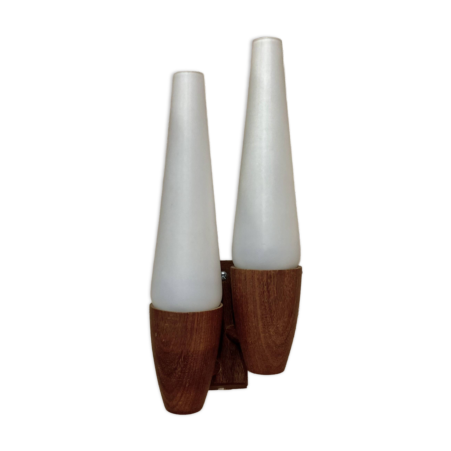 DOUBLE OPALINE APPLIQUE 1950 "SCANDINAVIAN DESIGN".
