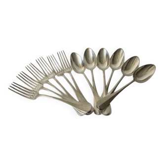 6 forks and 6 spoons - Silver metal
