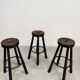 Vintage Spanish leather barstools 'Brutalism'