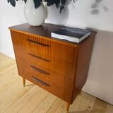 Danish mid-century chest of drawers with four teak drawers.