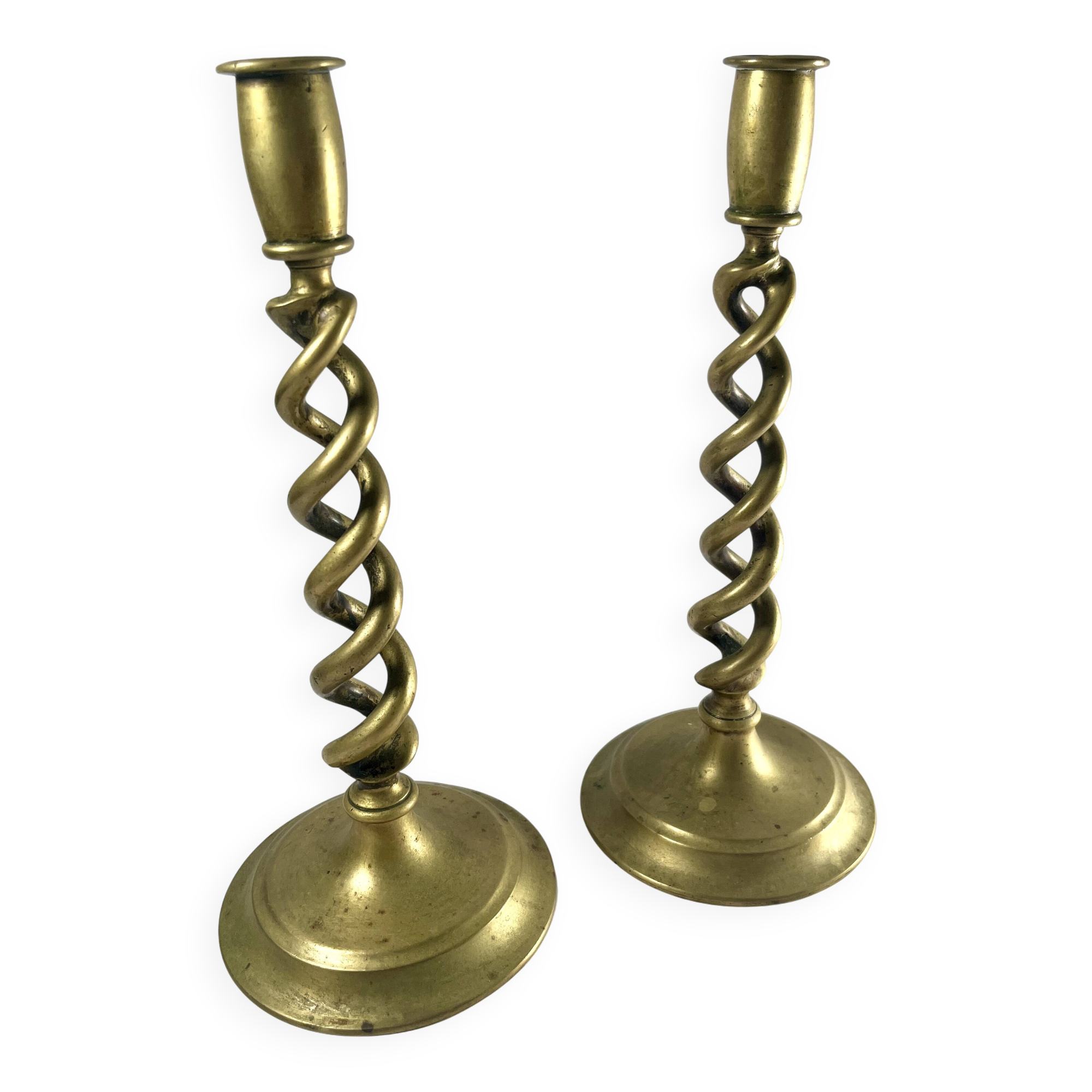 Pair of brass candlesticks