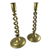 Pair of brass candlesticks