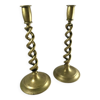 Pair of brass candlesticks