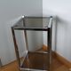 Chrome metal and smoked glass console