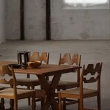 Set of 8 Razorblade chairs in oak and jute by Henning Kjærnulf, 1960s