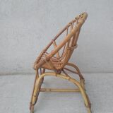 Rattan shell armchair for children 60s