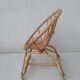 Fauteuil coquille en rotin pour enfant années 60