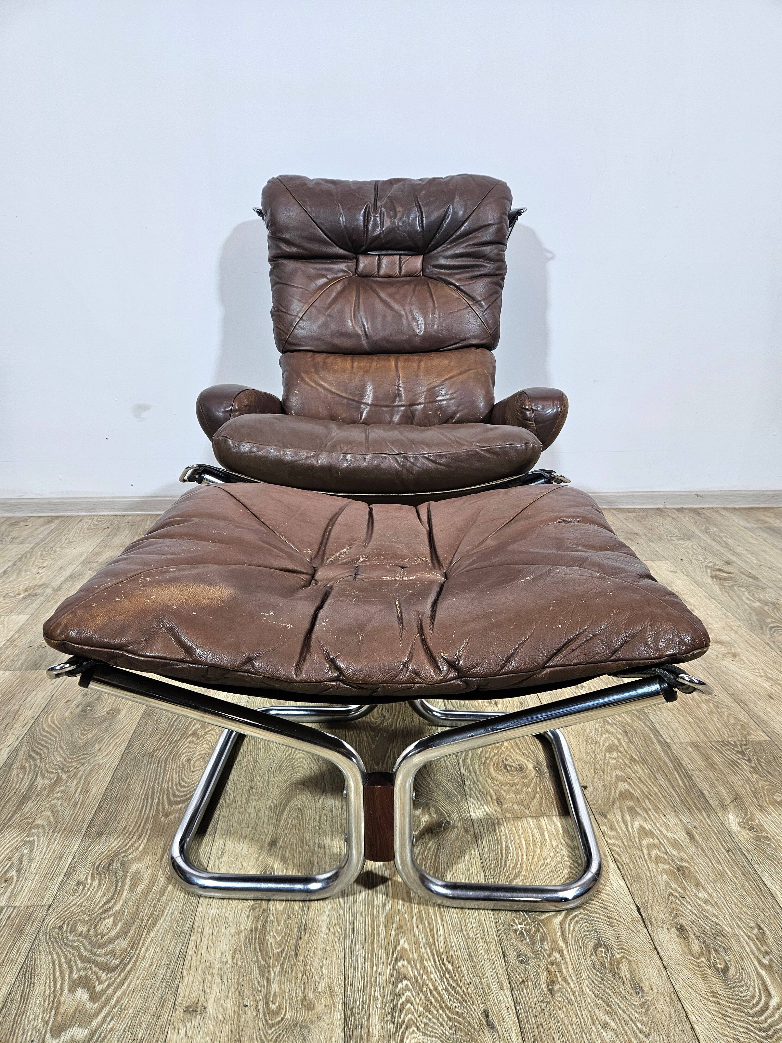 Armchair with footstool, Westnofa, "Wing Chair and foot stool", designed by