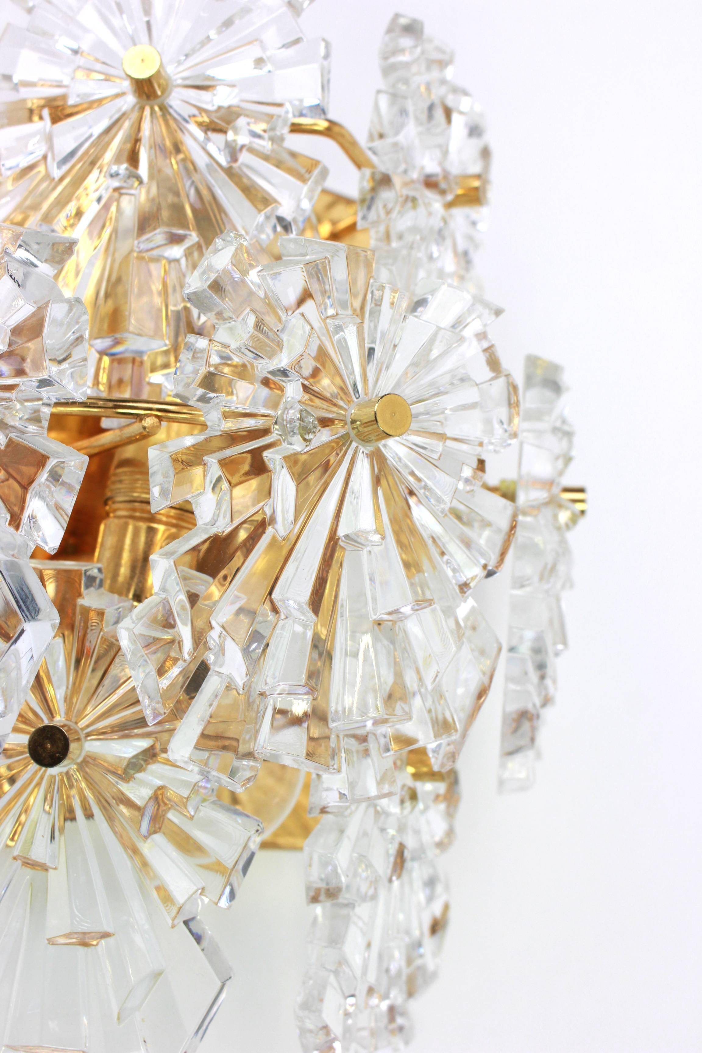 Pairs of crystal wall lights by Kinkeldey, Germany, 1970s