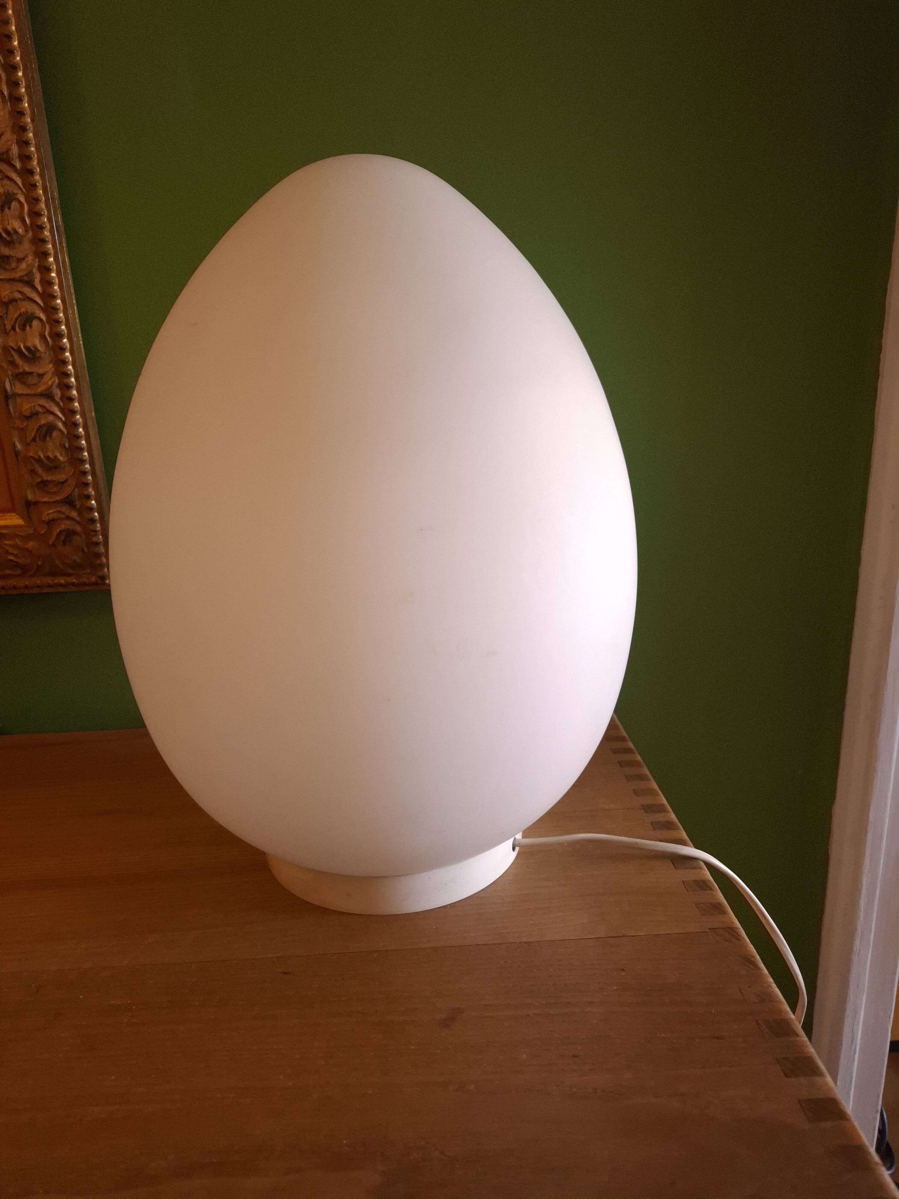 Vintage glass egg lamp