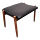 Danish - Style Stool with Faux Leather – 1970s