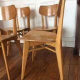 4 vintage beech chairs