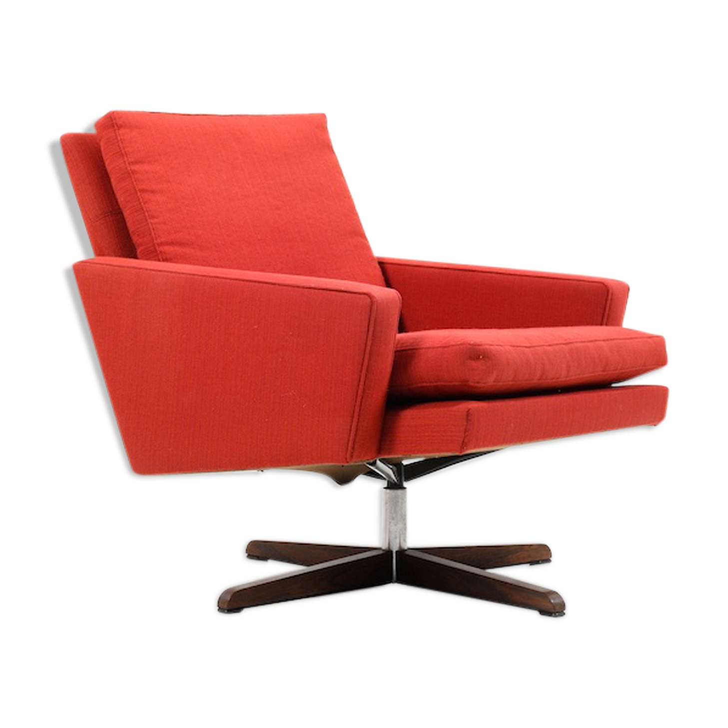 Fauteuil de salon danois pivotant du milieu du siècle