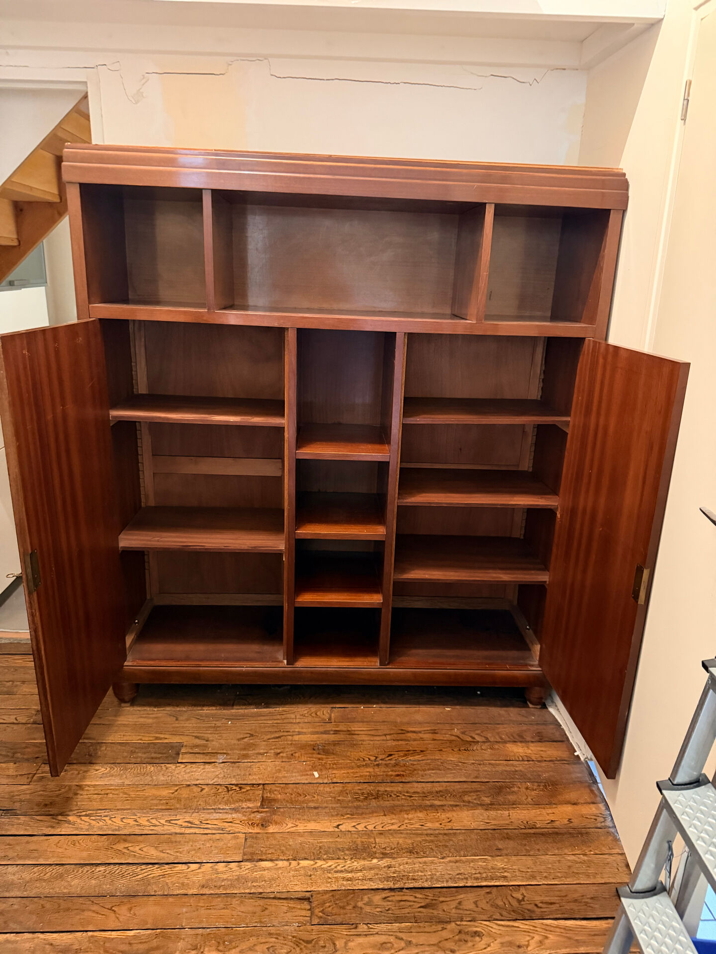 Art Deco library with two doors.