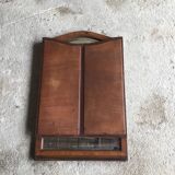 Art-deco wall triptych mirror - marquetry - early 20th century