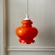 Orange opaline suspension lamp 70s