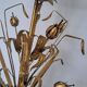 Vintage Mid-Century Hollywood Regency 1960s gold metal floral lamp
