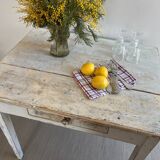 Old farmhouse table in weathered wood