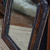 Antique Louis Philippe mirror in black and brown.