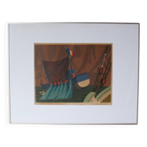1950s Framed lithograph by Lars Norrman, Sweden