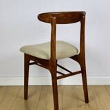 Chaises vintage Hałas beige bouclé - lot de 3