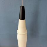 Mid-century long opaline glass pendant light