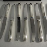 12 SFAM cheese knives in its dark chocolate case