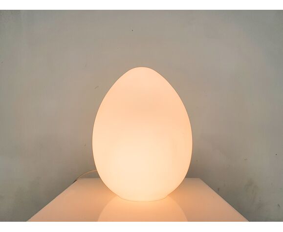 Domec Luminaires Milk Glass Egg Shaped, Glass Egg Shaped Table Lamp