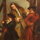 Painting oil on canvas genre scene from 18th century