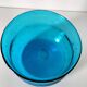 Vintage turquoise blue bubble glass coupe