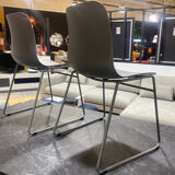 Set of 4 grey polycarbonate chairs