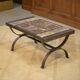 Wrought iron and ceramic coffee table from Vallauris 1950s.