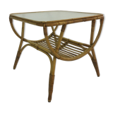 Rattan side table by Dirk van Sliedrecht for Rohé Noordwolde, 1950