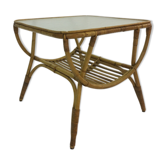 Rattan side table by Dirk van Sliedrecht for Rohé Noordwolde, 1950