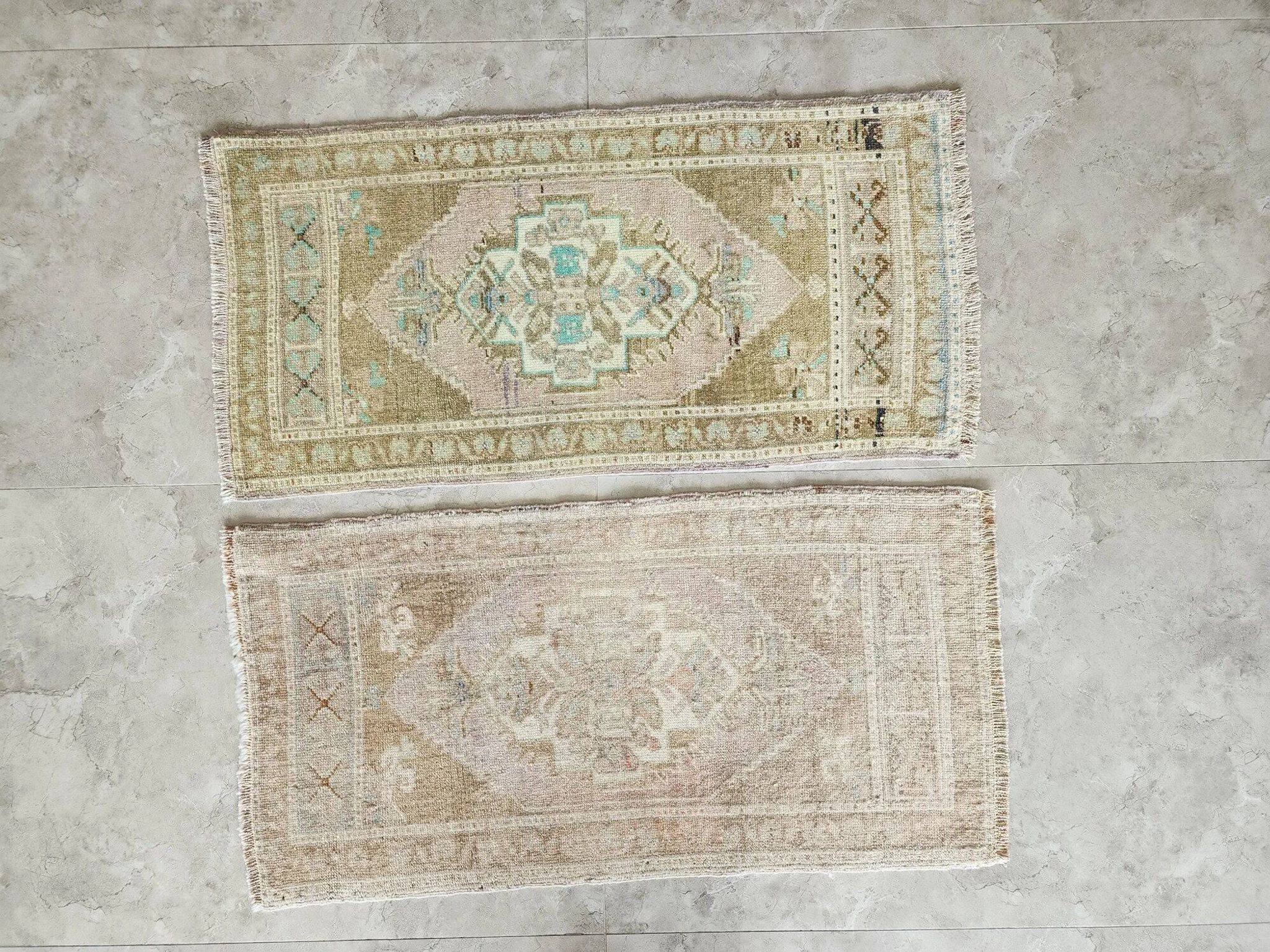 Lot de 2 tapis turcs vintage faits main