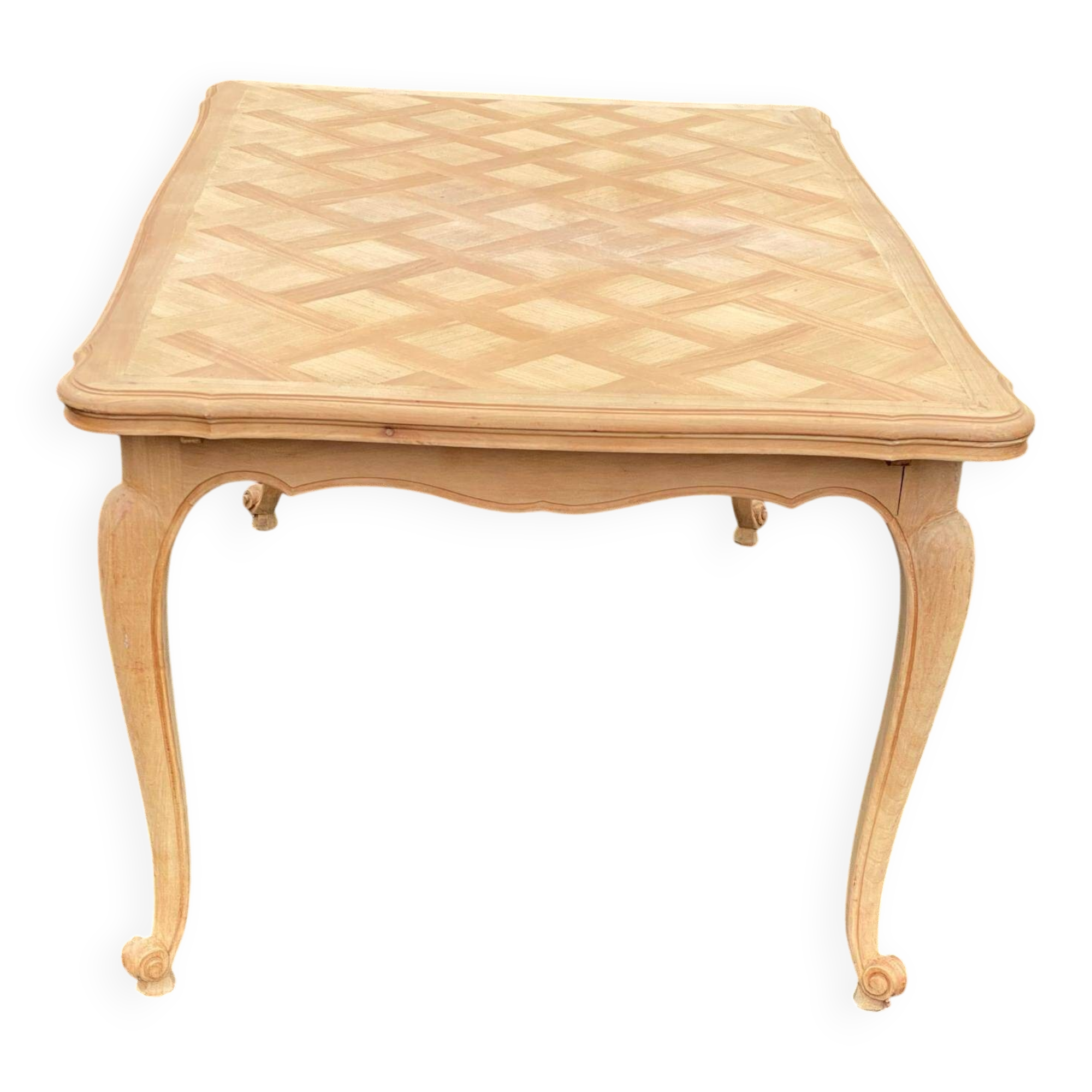 Louis XV extendable dining table from the 20th century, renovated in cherry wood, 250cm.