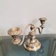 Chandelier bougeoir candélabre métal argenté Made in England marque "Ianthe"