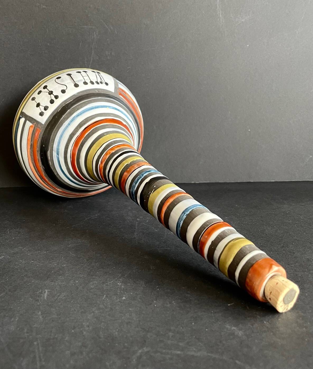 Large earthenware whiskey bottle by Roger Capron in Vallauris