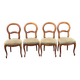 4 chaises louis Philippe bois massif et daim beige