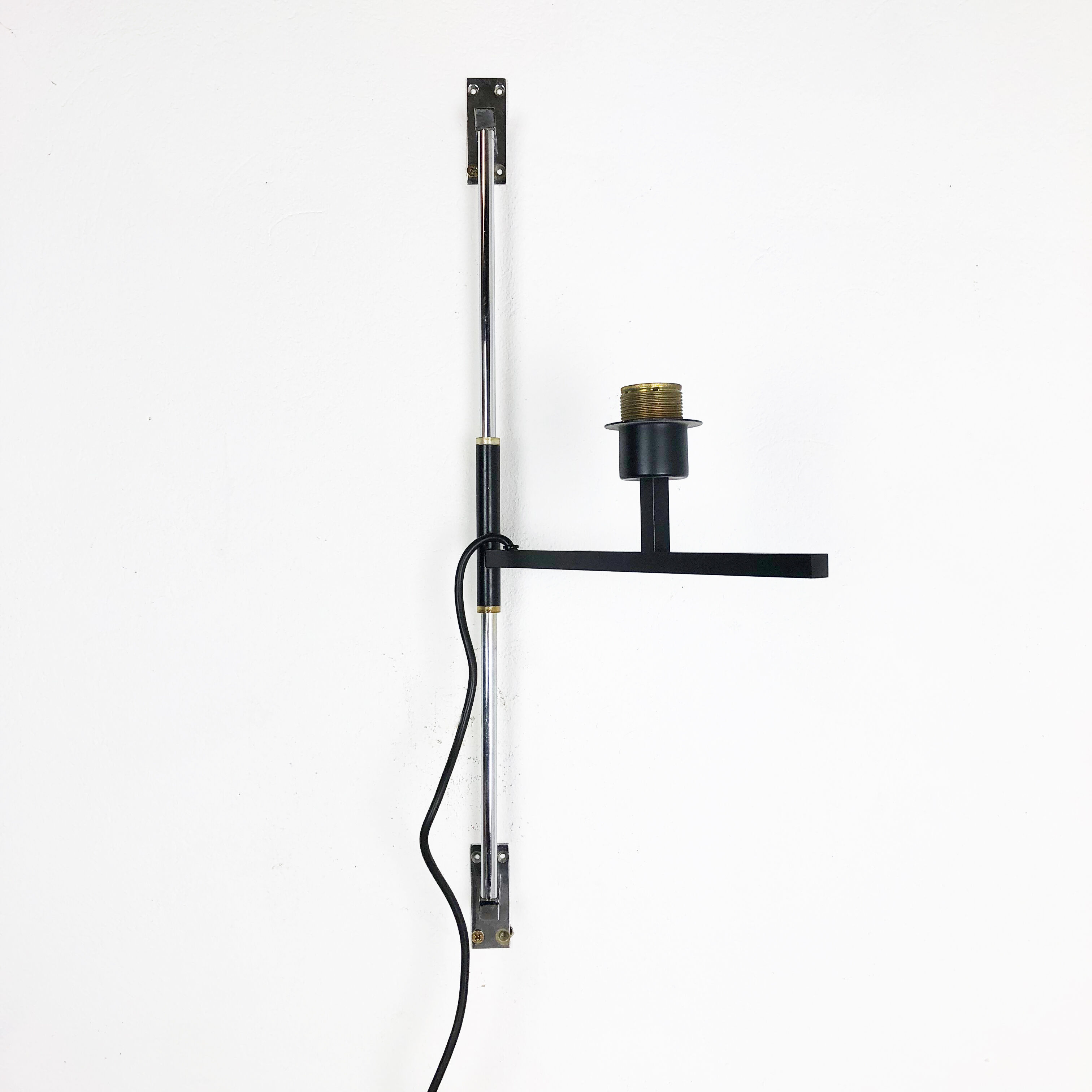 Original minimalist adjustable metal wall light, Germany 1960s