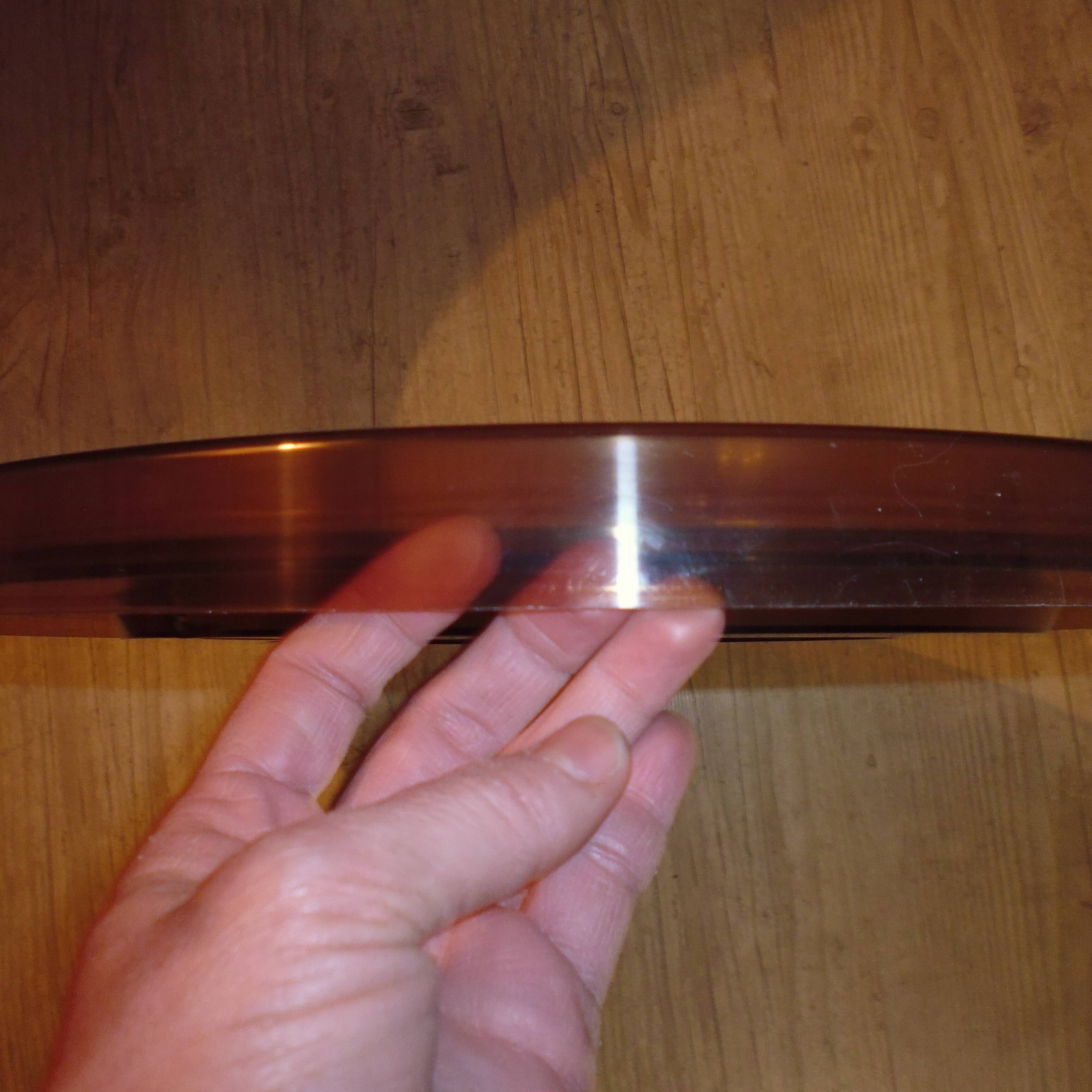 Vintage Smoked Gilac Round Mirror - 51 cm