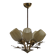 Ceiling lamp with five lights in mid-century modern style, opal glass shade, Itsu, Finland.