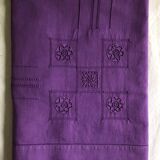 Old linen and cotton sheet iris violet