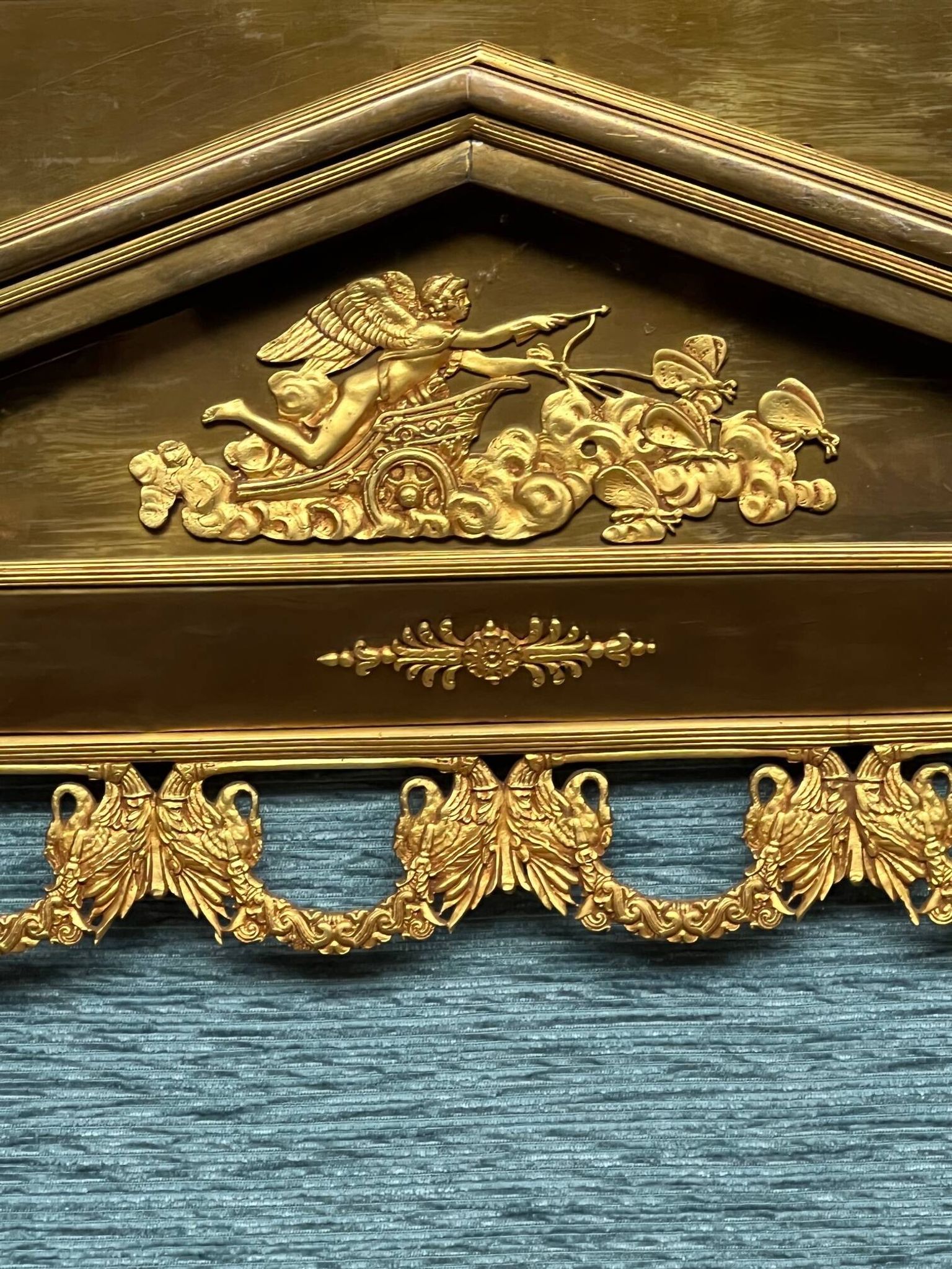 Empire-style fireplace decoration.